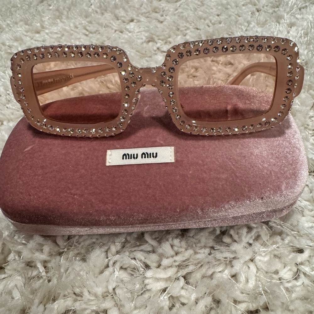 Miu Miu Rose Crystal-Studded Glasses